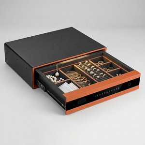 Coffre-fort à bijoux pour la maison JB-safe, petite boîte de rangement <span class=keywords><strong>avec</strong></span> serrure à empreintes digitales et mot de passe <span class=keywords><strong>électronique</strong></span> pour bagues, colliers, montres - Product Image 1