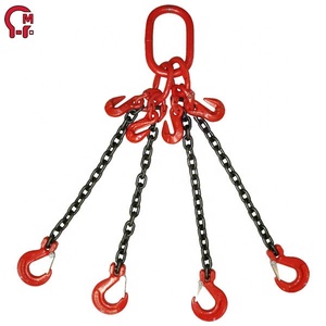 Élingue <span class=keywords><strong>de</strong></span> levage HLM G80/G100 sur mesure 1 2 3 4 brins, en acier allié robuste avec crochets, longueur et couleur réglables, vente en gros OEM - Product Image 1