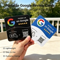 Carte NFC personnalisée en acrylique pour avis Google, carte RFID intelligente pour avis sur les réseaux sociaux, affichage de menu, carte cadeau pour avis