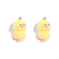 Manna nouveau dessin animé 3D mignon canard jaune pendentif breloques résine velours conception 3D pour enfants Style classique bricolage fait à la main en laiton
