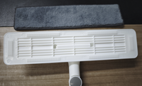 Essuie-glace télescopique avec long manche en acier inoxydable, chiffon en microfibre et raclette en caoutchouc pour le nettoyage des fenêtres, du verre et des douches