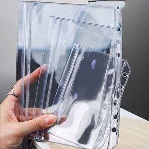 Classeur A5 transparent en PVC à 6 trous, pochettes à monnaie, organiseur de documents, enveloppe zippée, pochettes de remplissage en plastique - Product Image 2