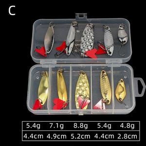 Set de Señuelos de Pesca, 10 Piezas, Señuelos Metálicos Giratorios, Cucharas, Accesorios con Lentejuelas, Señuelos Biónicos Duros, Set de Aparejos de Pesca - Product Image 5