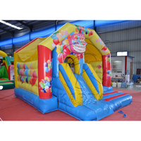 Château gonflable commercial en PVC pour l'extérieur avec toboggan, idéal pour les fêtes d'anniversaire des enfants et les centres de jeux extérieurs
