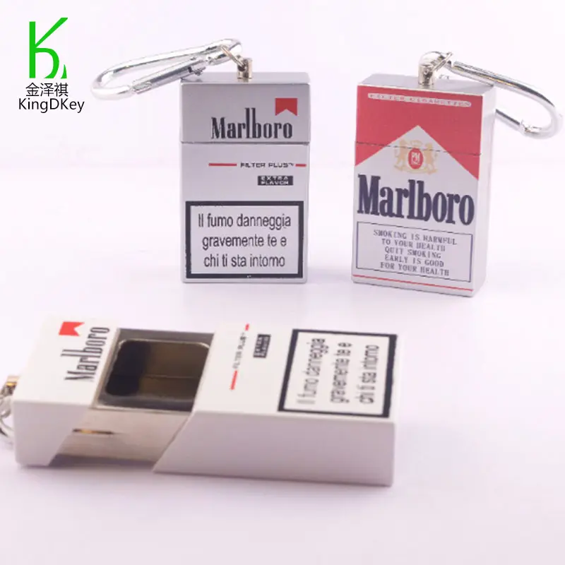 Hot Selling Fashion Pocket Mobiele Asbak Mini Sigaret Metalen Sleutelhanger Draagbare Asbak Met Deksel Sleutelhanger