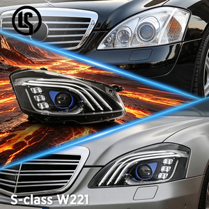 ไฟหน้า LED 6000K 12V ใหม่สำหรับ S-class W221 ปี 2006-2013 แบบประกอบสำเร็จ ปรับแต่งได้ ใช้งานได้ทันที ให้ความสว่างสูง 8000 ลูเมน - Product Image 1
