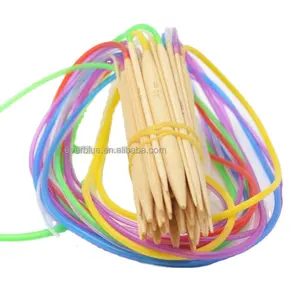 18pcs/set Multi-color Plastic Tube Smooth Nature Circular Bamboo Knitting Crochet hooks Needles Sets tool