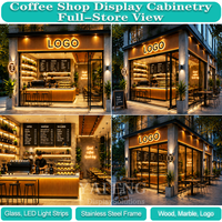 Conception de comptoir de café personnalisé, fabricant de mobilier de comptoir de bar commercial pour café, avec conception 3D gratuite