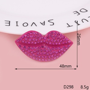 Charmes en forme de lèvres en diamant de luxe faits à la main - Lèvres rouges, baiser, décoration de bouche pour la fabrication de coques de téléphone, bijoux, accessoires de mode - Product Image 6