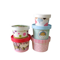 Gobelets à glace jetables personnalisables de 100ml 120ml 150ml 180ml en papier avec couvercle et cuillère