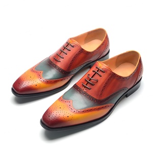 High-quality Oxford Multi-color Handcrafted Top-grain Cowhide Versatile British Business Formal Men's Leather <b>Shoes</b> - Product Image 1