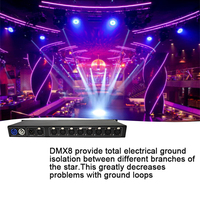 Peralatan Lampu Panggung DMX 8CH Splitter DJ DMX Amplifier Konsol Lampu Panggung DMX 512 Pengontrol Lampu Input dan Output XLR