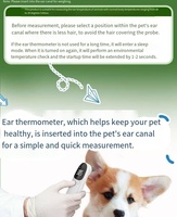 Thermomètre auriculaire pour animaux de compagnie EF-07 pour chats et chiens Capteur flexible précis avec écran LED Convient aux animaux d'élevage, aux chiots et aux animaux de compagnie