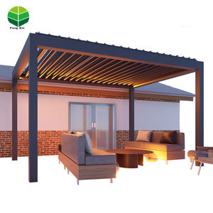 מודרני ביוקלימטי גן פרגולה אלומיניום 4 x4 gazebo שליטה מרחוק צל פרגולה חיצונית עמיד למים כיסוי הפטיו - Product Image 2