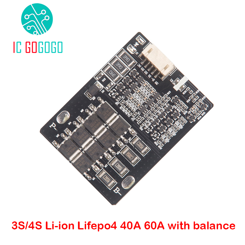 3S 4S 18650 литий-ионный аккумулятор Lifepo4 Lipo Защитная панель для литиевой батареи 12V 40A 60A BMS PCB баланс для мотоцикла буровой двигатель стартера