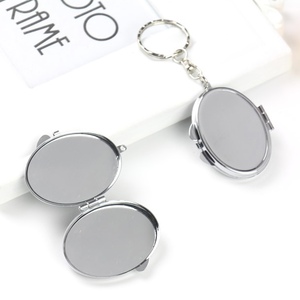 Runde/Herz/Quadrat Form kleiner Spiegel Fabrik preis Schlüssel bund benutzer definierte Metall Hands piegel Großhandel - Product Image 3