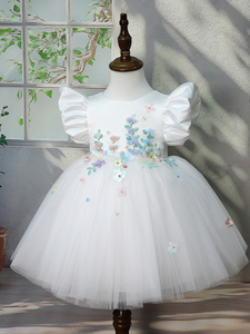 Abiti da Principessa per Bambine in Stile Semplice ed Elegante, con Top in Raso e Applicazioni a <span class=keywords><strong>Farfalla</strong></span>, per Matrimoni e Feste di Compleanno - Product Image 6