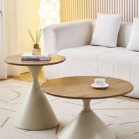 Table basse en bois massif de Style nordique avec double couche de luxe moderne simple pour petits appartements ménagers meubles de salon