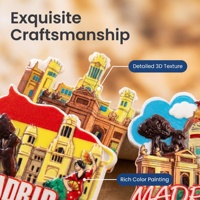 Imán de nevera promocional personalizado con logotipo, estatua de oso de Madrid, arte popular español de resina, impermeable, impresión digital a color