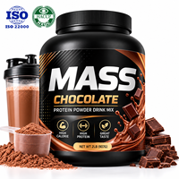 Bubuk Protein Penambah Berat Badan Cokelat Label Pribadi OEM untuk Dewasa 2lb 907g, Mendukung Massa Otot dan Energi, Bersertifikasi ISO HACCP