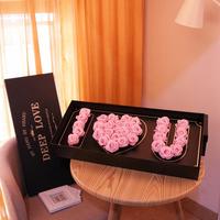 Cadeaux de roses pour la Saint-Valentin, boîte cadeau de fleurs artificielles en savon en forme de cœur multicolores, boîte cadeau pour la Saint-Valentin