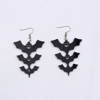 Boucles d'oreilles pendantes en acrylique en forme de chauve-souris pour Halloween, légères et amusantes, pour femmes