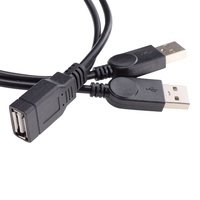 USB 2.0-Verlängerungskabel 1 Buchse zu 2 Dual-USB-Stecker Data Hub-Netzteil Y Splitter-Ladekabel