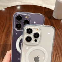 Étui de luxe transparent en acrylique magnétique à chargement sans fil pour iPhone 17 Pro Max 16 15 14 13 – Coque transparente anti-chute