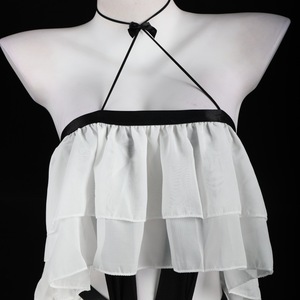 Lencería sexy: Body de gasa transparente con volantes y lazo, camisón hueco para mujer - Product Image 1