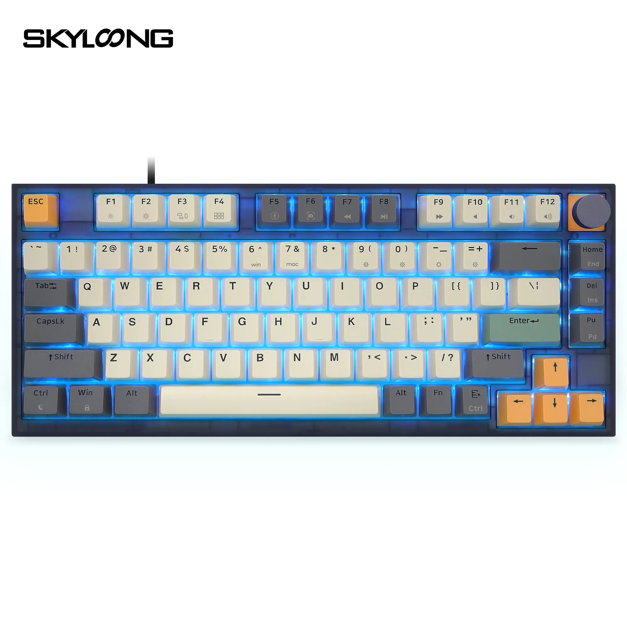 Pabrik OEM ODM 75 tombol setengah transparan casing logam saklar tombol gaming mekanik keyboard saklar optik sk75