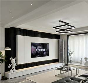 Mueble para TV BALOM Personalizado de 190 cm, Mueble para TV de Madera de Teca para Sala de Estar con 4 Puertas y 2 Cajones - Product Image 3