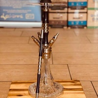 Ensemble de chicha Crystalia de haute qualité, style arabe et russe, 4 tuyaux, en fibre de carbone et métal, portable pour fêtes, clubs, bars et restaurants, Shisha, Chicha