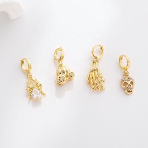 مجوهرات هالوي أساور ديي قلادات سلاسل مفاتيح مشابك مشابك سحر الذهب عيار 18 قيراط العناكب الجمولات أشباح المعلقات - Product Image 3