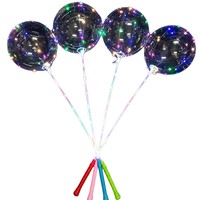 Ballon Bobo Lumineux en Plastique avec Poignée, Clignotant, Idéal pour la Promotion, les Cadeaux, les Ventes de Rue, les Marchés Nocturnes et les Activités Extérieures pour Enfants
