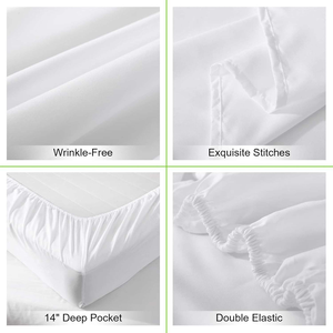 White Color Microfiber Bed <strong>Sheet</strong> <strong>Set</strong> Soft Comfortable Solid 4-Piece <strong>Set</strong> for Home Hotel Hospital Polyester Bedding <strong>Sheet</strong> <strong>Set</strong> - Product Image 5