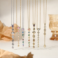 Colliers Pendentifs Fins SA Jewelry – 7 Couleurs, Étoile en Pierre Précieuse Créée, Zircon, Acier Inoxydable, Chic, Hypoallergénique pour Femme, Cadeau de Fête 2026