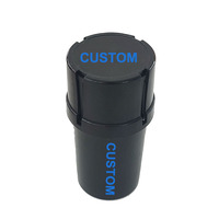 Vente en gros broyeur d'herbes en plastique portable avec logo personnalisé avec pot de stockage Accessoires pour fumer du tabac sec pour styles de couverture de voyage
