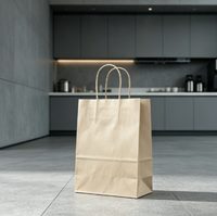Ecologisch verantwoorde groothandel Morandi-kleurige kraft papieren draagtas met aangepast logo