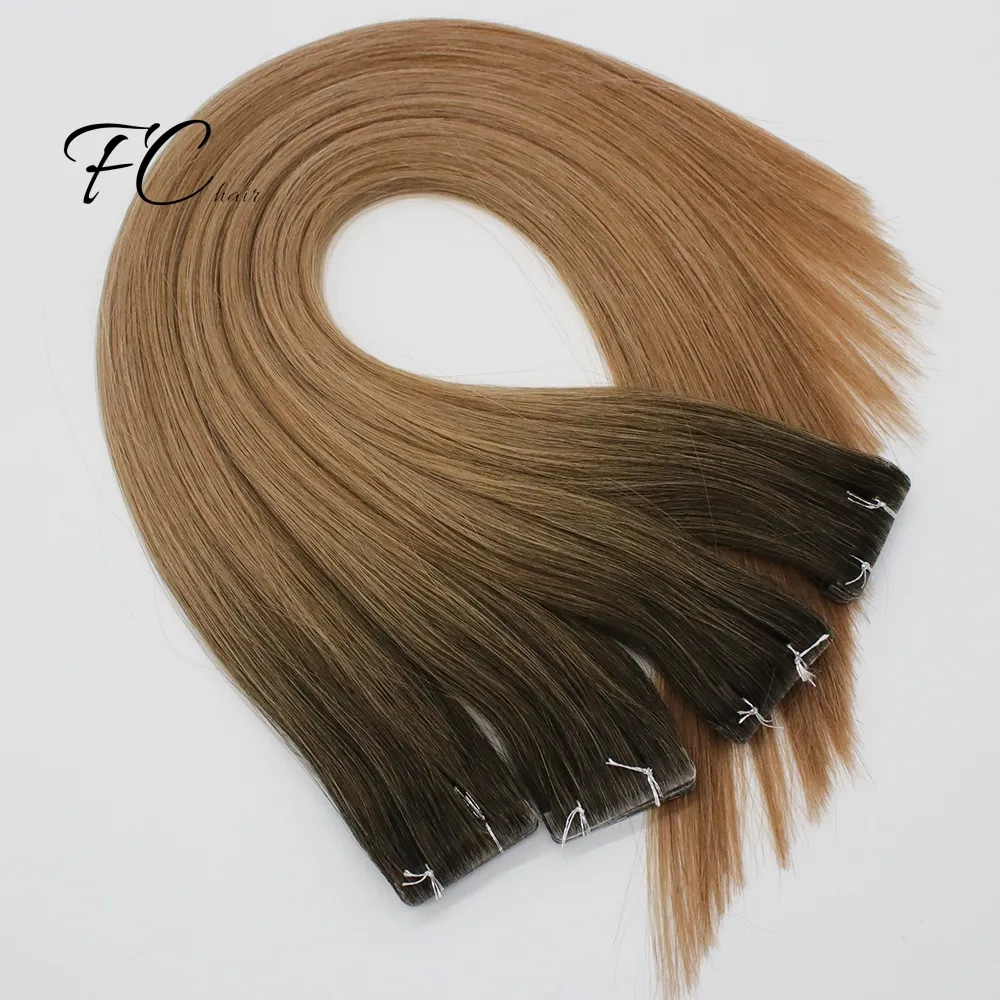 FangCun, русские человеческие волосы, европейская двойная инъекция, невидимая Нормальная Лента для наращивания волос, невидимая лента для наращивания волос