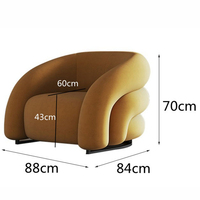 Fauteuil de salon classique de luxe en cuir PU pour appartement et salle à manger - Conception modulaire pliable