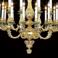Jewellerytop Moderne Hôtel Villa Long Escalier Bronze Pendentif Lumière De Luxe Décoratif Antique Lustre En Laiton