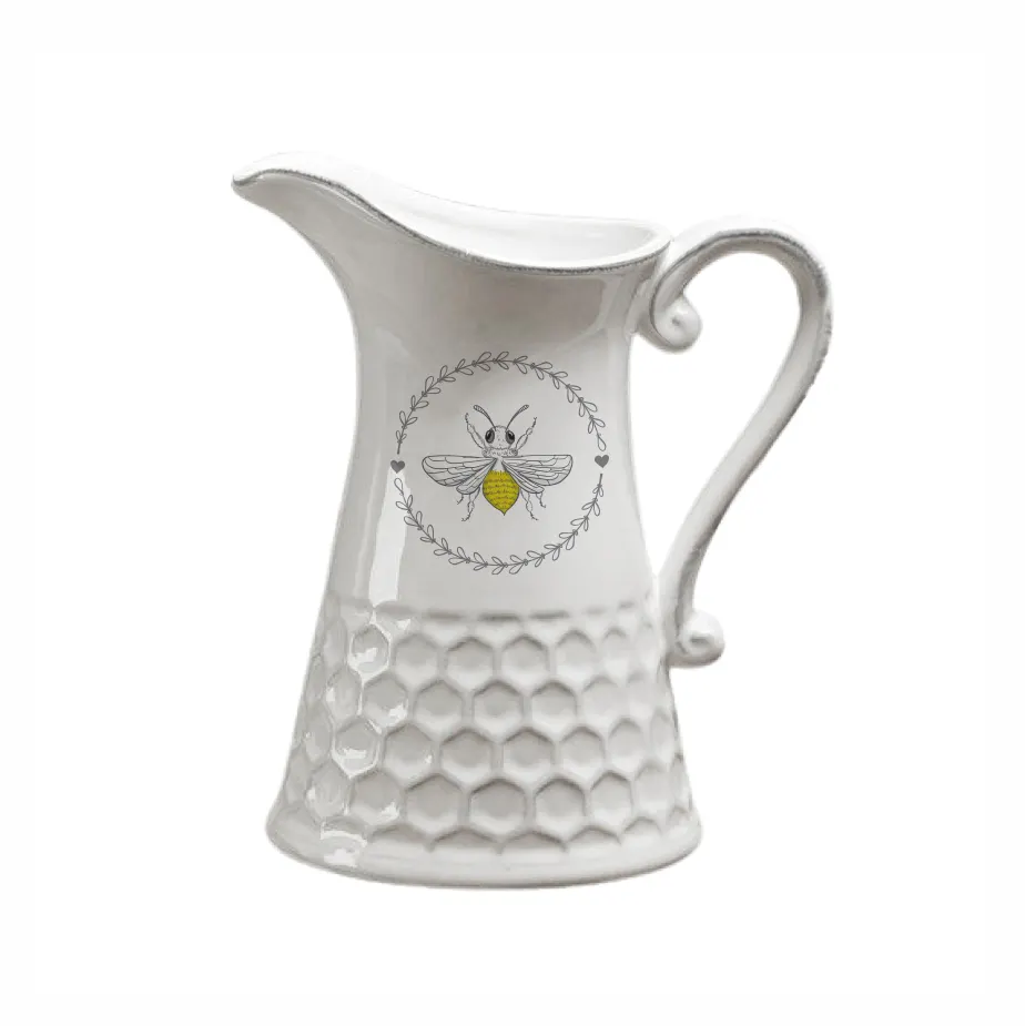 Bee design water pots & kettles drinkware type ceramic milk coffee clear water filter jug for kitchen