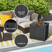 Mars Villa - Boîte de rangement extérieure moderne en résine résistante aux UV, emballée en carton, 118 L/31 Gal, moulée par injection, forme carrée