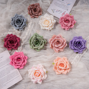 Tête de rose artificielle en soie, fleur pour décoration de mariage, accessoires de photographie en extérieur, décoration intérieure - Product Image 1