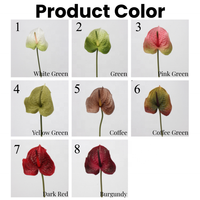 Fleur artificielle Anthurium Bourgogne grand format, aspect naturel et doux au toucher, pour décorations de maison, mariages et fêtes (vente en gros)