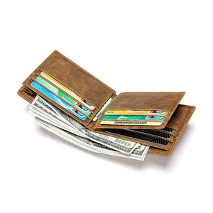 Custom Bifold Leather <b>Wallet</b> RFID Blocking Genuine Leather <b>Wallet</b> Men's Credit Card <b>Holder</b> - Product Image 2