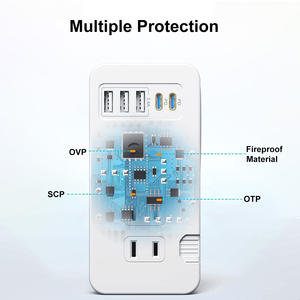 Tira de alimentación <span class=keywords><strong>TKT</strong></span> <span class=keywords><strong>3</strong></span> USB <span class=keywords><strong>1</strong></span> Tipo C PD Puerto de carga rápida <span class=keywords><strong>2</strong></span> salidas de CA Protector contra sobretensiones IP66 15A Tira de salida múltiple de carga QC nominal - Product Image 6