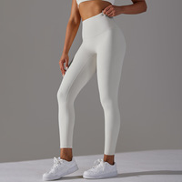 High-waisted buikverstevigende spandex/nylon nude enkellange yogabroek dames strakke leggings