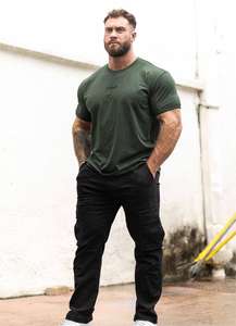 Pantalon de sport décontracté pour homme, grandes poches à fermeture par cordon de serrage, pantalon de travail léger de couleur unie à coupe droite et ample pour l'automne - Product Image 4