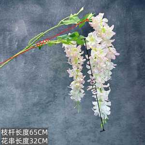 Flores Artificiales de Glicinia Colgantes de Fábrica, Ramas Individuales de 3 Cabezas con Pétalos de Seda y Algodón para Hogar y Hotel - Product Image 4